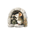 Adesivo murale 3D buco del topo con un topo bianco che annusa margherite decorazione - 11.5*11.5cm/MG-S009