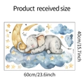 Detail of cartoon elephant on moon wall decal layout with 60x40cm size specifications - Standard Style (HY-E060)