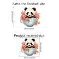 Luminous cartoon panda in tea cup wall sticker, glow in the dark room decor decal - Fluorescent Blue Style (LTYG036) / 28*30cm
