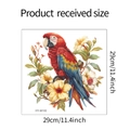Gedetailleerde 29x29cm vierkante muursticker met papegaai en bloemen voor huisdecoratie - 29x29cm (HY-M102)