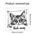 Detaillierte Größenangabe für den schwarz-weißen Katzen-Wandaufkleber 29cm x 29cm - Spähende Katze (HY-M091) / 29CM