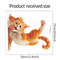 Detaillierte Größenmessung des Cartoon Wandaufklebers mit tanzender Katze 29x27cm - 27x29cm