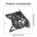 Detaillierte Größenübersicht für Katzen-Wandsticker in Schwarz-Weiß, 29cm x 27cm groß - Halbes Gesicht Katze (HY-M093) / 27cm