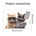 Detailweergave van de kattenmuursticker met afmetingen 29x20cm en grappig katontwerp - Kat Selfie Stijl HY-M088 (20*29cm)