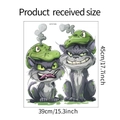 Spécifications de taille pour sticker chat HY-F105 montrant les dimensions 45cm x 39cm - Chat Drôle Avec Chapeau Crocodile (HY-F105)