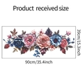 3D-Blumenwandtattoo Maße 39x90cm mit rosa und blauen Rosen für die Wohndekoration - 39*90cm(HY-F096)