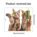 Detailed size chart for cat wall sticker measuring 39cm by 33cm with model HY-F098 - Anthropomorphic Cat Drinking Juice Style (HY-F098) / 33*39cm
