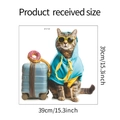 Dettaglio che mostra le dimensioni dell'adesivo murale gatto da viaggio 39cm per 15,3 pollici - Stile Gatto Viaggiatore (HY-F101) / 39cm x 39cm