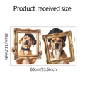 Gedetailleerde afmetingen van puppy muurstickers in vintage lijsten, maat 35cm x 60cm - Creatieve Hond Fotolijst (HY-G006)