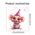 Gedetailleerde maattabel van de 29x27cm schattige muursticker met cartoon muis - Roze Muis Stijl (HY-F113)