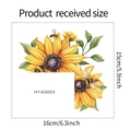Detaillierte Größenangaben für Aquarell Sonnenblumen Wandsticker mit Bienen 16x15cm - 15*16cm (HY-KG053)