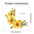 Detailansicht der Maße für selbstklebende Wandaufkleber mit gelben Blumen und Bienen - 15*16cm (HY-KG055)
