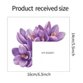 Detailansicht der lila Krokus Wandsticker mit Produktabmessungen von 16cm x 14cm - 14x16cm / Lila (HY-KG051)