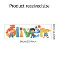 Cartoon alphabet wall sticker showing 30x90cm received layout with Oliver name design - 30x90cm (HY-D003)