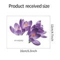 Detaillierte Maße der lila Krokusblüten Wandsticker in 16x12 cm für die Heimdekoration - 12x16cm / Lila (HY-KG052)