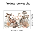 Dimensions détaillées du sticker mural animaux de la forêt avec cerf et écureuil - 40*60cm(HY-E077)