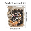 Sticker mural 3D avec tigre féroce brisant le mur, dimensions 45x39 cm pour décor - 39*45cm/HY-F118