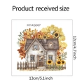 Gedetailleerde afmetingen voor een bloemenhuis muursticker van 13cm bij 12cm groot - 12x13cm (HY-KG067)