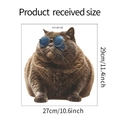 Maßdiagramm für lustigen Katzenaufkleber mit Sonnenbrille und Produktabmessungen - 27*29cm (HY-M130)