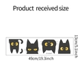 Detaillierte Maße von vier niedlichen schwarzen Katzen Wandtattoos mit 13cm mal 49cm - 13*49cm (HY-KG077)