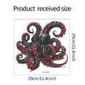 Detailed dimension layout showing black and red octopus wall sticker at 29cm x 29cm size - Octopus Style (HY-M168) / 29*29cm