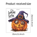 Guida alle dimensioni dell'adesivo di Halloween con zucca e strega, misura 29 cm x 29 cm - 29x29cm