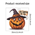 Detaillierte Maße des Halloween Kürbis Hexe Wandaufklebers, Größe 29 cm mal 11,4 Zoll - 29cmx29cm (HY-M146)