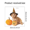 Dettaglio adesivo cucciolo di Halloween dimensioni 29x29cm per parete o decoro WC - Stile Cane Riccio con Cappello da Mago (HY-M139)