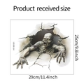 Dimensioni del wall sticker zombie 3D Halloween con 29 cm di larghezza e 25 cm di altezza - Stile Zombie Che Rompe Il Muro (HY-M161)