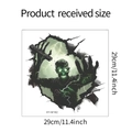 Specifiche dettagliate delle dimensioni per adesivo murale zombie da 29cm x 29cm - Stile Zombie Luce Verde Che Rompe Il Muro (HY-M162)