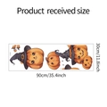 Detailed size measurement of Halloween pumpkin wall stickers with witch hat showing 90x30cm dimensions - 30cmx90cm / Cartoon Pumpkin Witch Hat Style (HY-D005)