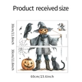 Dimensioni dettagliate per adesivo murale di Halloween con spaventapasseri e zucca - Stile Combo Spaventapasseri Zucca (HY-B047)