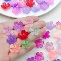 Frosted gradient cherry blossom acrylic flower beads in various colors for DIY jewelry - 50 Cherry Blossoms 10 Styles (SN1349)