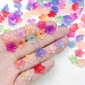 Colorful translucent acrylic peach blossom beads with center hole for DIY jewelry making - 100 Trumpet Flowers 6 Styles (SN1350)