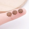 Vintage bronze flower bead caps with hollow petal design for DIY jewelry making - 7mm / Antique Bronze