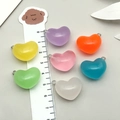 Detailed view of 1.8cm luminous heart charms in seven candy colors for DIY jewelry making - Random Luminous Heart Pendant