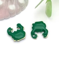 Detailed macro view of golden crab pendants with green enamel for DIY jewelry making - Gold Color Enamel Dark Green Crab