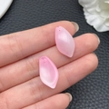 Pink frosted glass lotus petal charm for DIY ancient style hair accessories and jewelry - Pink White Gradient Petal (21971)