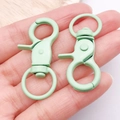Mint green swivel lobster clasp metal hooks for DIY bag accessories and keychains - 44x21mm / Green