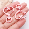 Chiusura a moschettone a cuore rosa opaco in lega di zinco per portachiavi fai-da-te - Rosa scuro