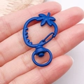 Moschettone a fragola blu in metallo opaco con anello girevole per accessori fai-da-te - Blu scuro