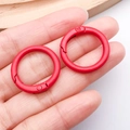 Detalle de anillas de resorte rojas de 24mm en aleación para llaveros y joyería DIY - Rojo