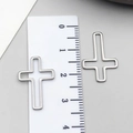 Silver stainless steel cross pendant frame for DIY resin jewelry making with 2.5cm height - Gold Cross Pendant (T1813)