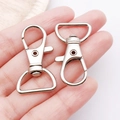 Polished silver alloy swivel lobster clasp snap hook for bags and keychains - White K Dog Clasp Keychain (20x36mm-13021)