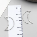 Silver stainless steel crescent moon open bezel frame for DIY resin jewelry pendants - Gold Moon Frame (T1837)