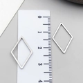 Polished silver diamond-shaped stainless steel frames for DIY jewelry and earrings - Gold Rhombus Frame (T1843)