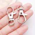 Silver zinc alloy swivel lobster clasp with spring ring for DIY keychains and bags - White K Dog Clasp Keychain (16x35mm-13017)