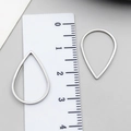 Set of 2 silver stainless steel teardrop pendant frames for DIY jewelry making 25mm - Gold Teardrop Frame (T1855)