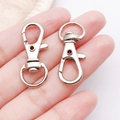 Silver metal swivel lobster clasp for keychain DIY and bag hardware accessories - White K Dog Clasp Keychain (12x32mm-13016)