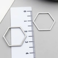 Silver hexagonal stainless steel DIY resin frame pendant for jewelry making 2.7cm - Gold Hexagon Frame (T1885)